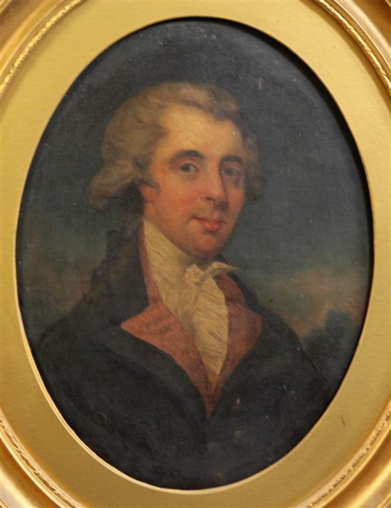 R* Sheridan (1764-1790) Portrait of C H Knight aged 34 years, October 1785, 17 x 13.5in.